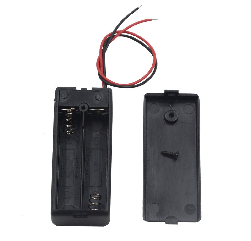 LampVPath 5Pcs 2 AAA Battery Holder with Switch, 2X 1.5V AAA Battery Holder Case with Wire Leads and ON/Off Switch(5 Pack) - Image 3